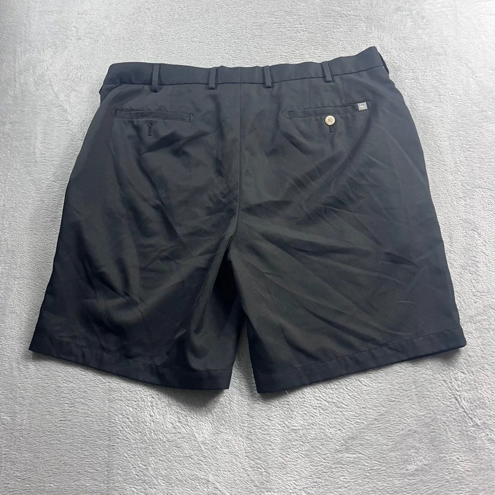 Peter Millar Salem Performance Golf Shorts Mens 38 Black Flat Front ME0EB82
